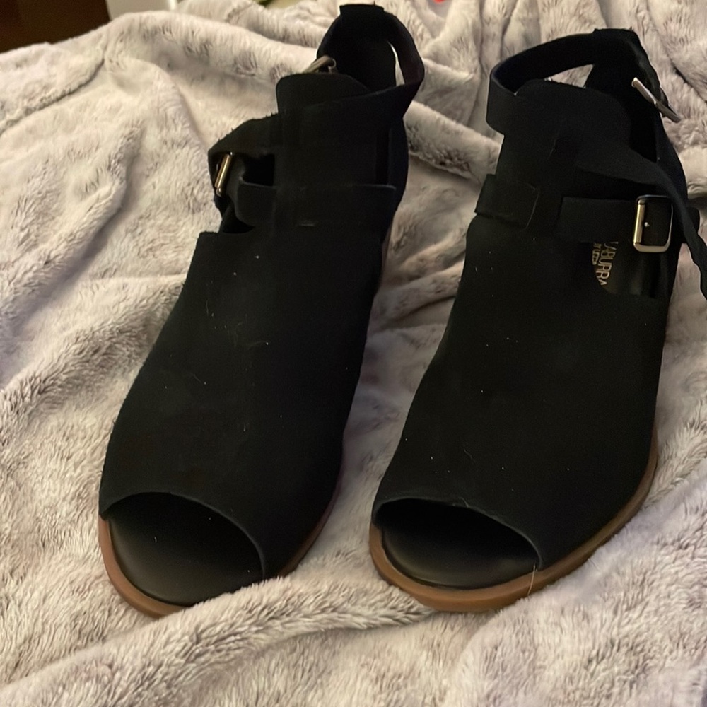 Black suede buckle dress shoes with 2 “ heels. Made by Koolaburra by Ugg!